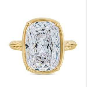 18k Gold over 9.25 Sterling Silver & Moissanite Women's Ring